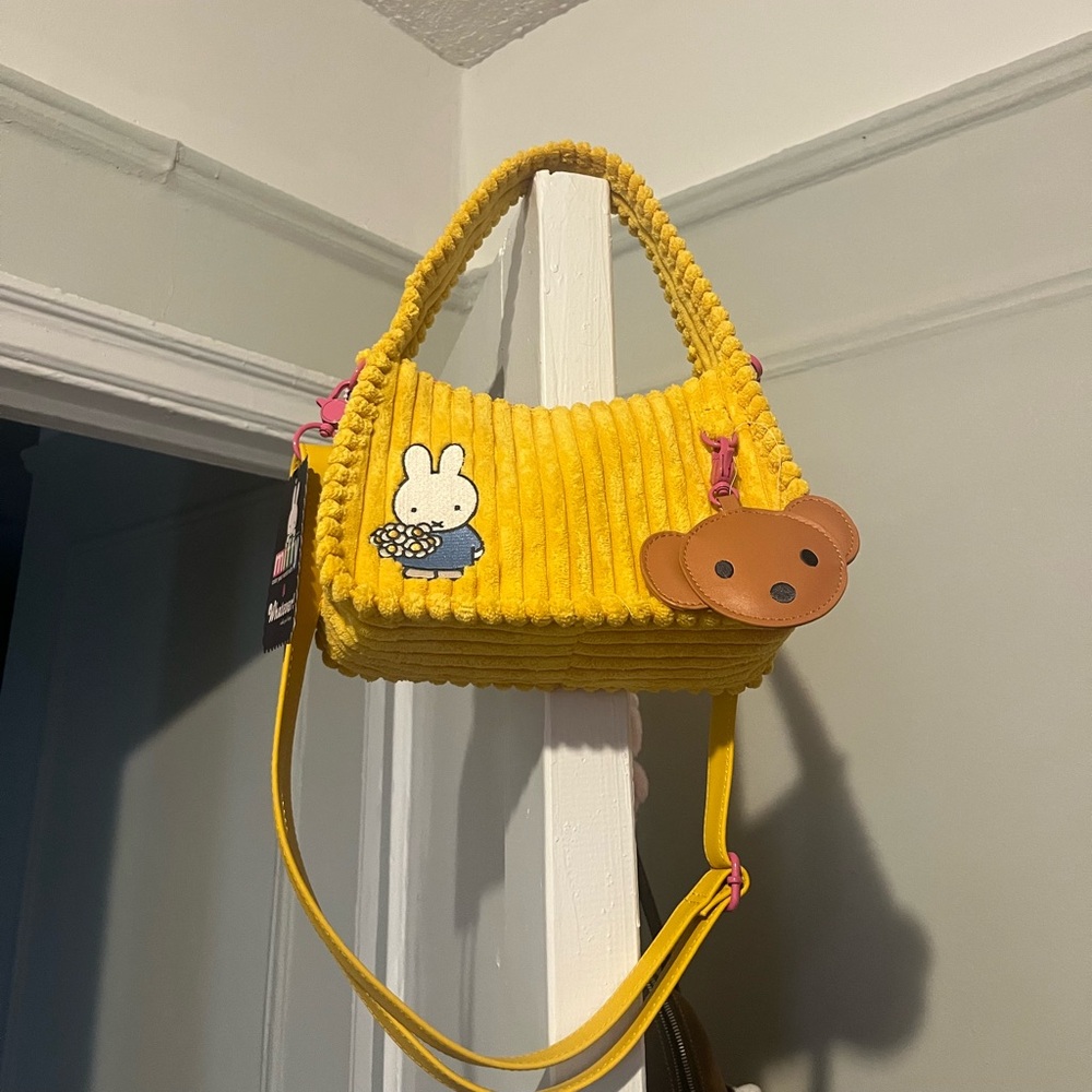 NWT Yellow Corduroy Shoulder Miffy Bag
